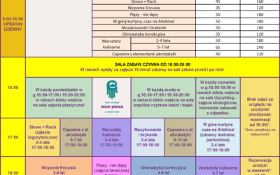 Grafik zajęć 2019 – Pokazowy tydzień w ence.pence!